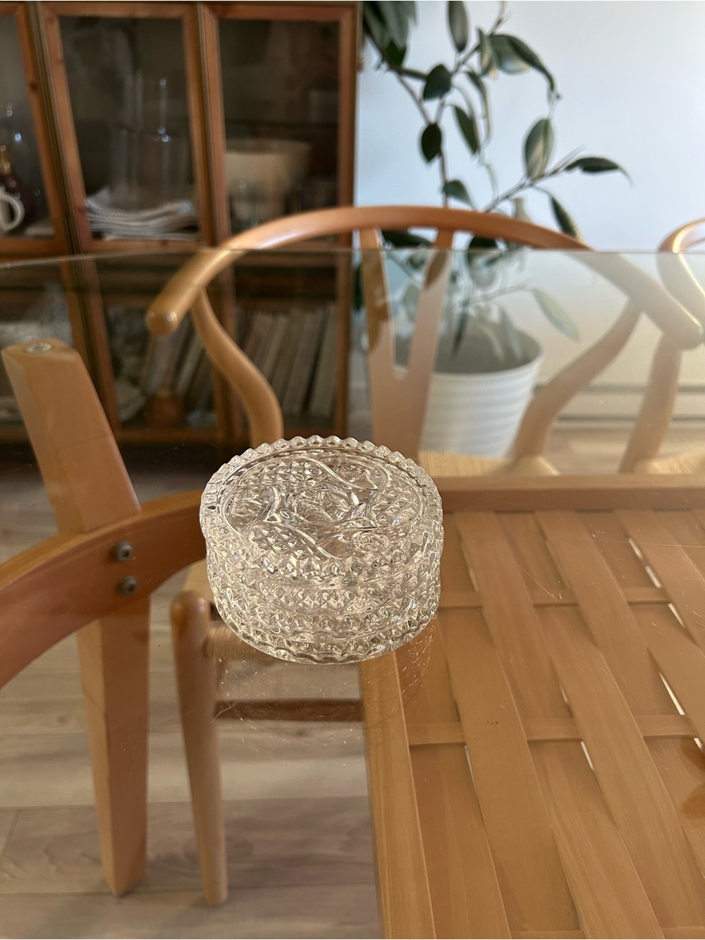 Vintage Clear Crystal Coasters Set